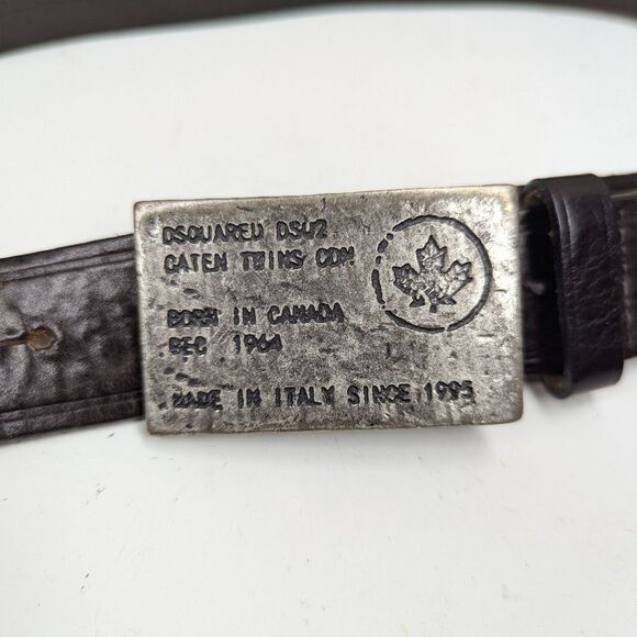 Dsquared2 Leather Belt with Maple Leaf Buckle – Size 34–38.5 – Made in Italy - Picture 5 of 9